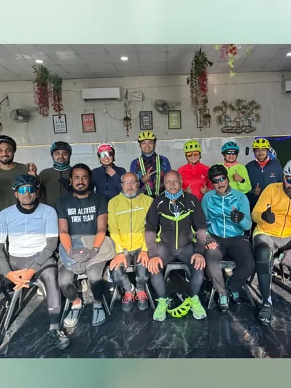 The full group from the "Bye Bye 2024" ride, posing together after a rewarding breakfast.