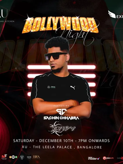 My poster for the Bollywood Night at XU, The Leela Palace, where I performed alongside actor and DJ Sachin Chhabra.