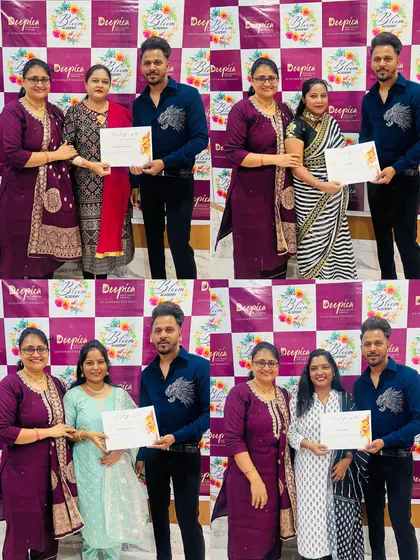 A collage of students from the Hyderabad masterclass, all very happy with what they learned.