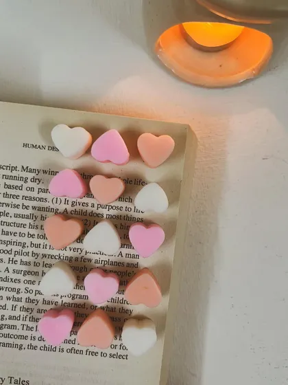 Happy Galentine’s Day. A collection of our colorful heart-shaped wax melts, perfect for sharing with friends.