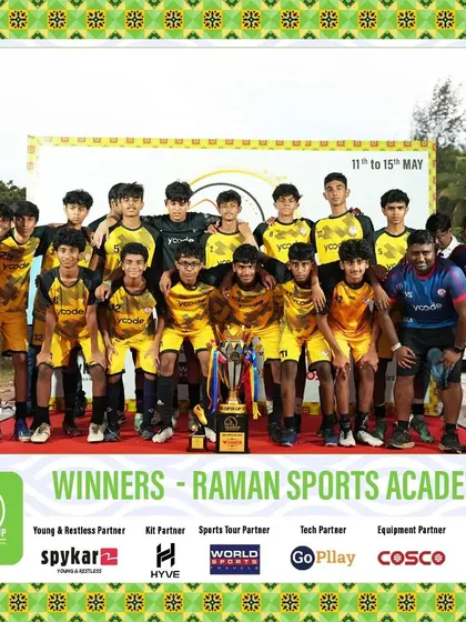 Our U16 team celebrating their victory as winners of the prestigious Goa Super Cup.