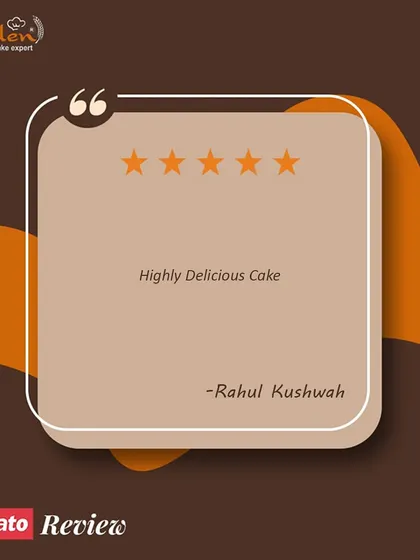 Rahul Kushwah's review on Zomato is a wonderful compliment. We're thrilled he found our cake to be highly delicious.