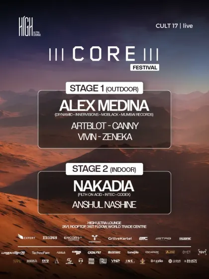 The CORE Festival was a huge two-stage event at High Ultra Lounge. I played the outdoor stage, delivering a melodic set alongside international headliners like Alex Medina and Nakadia.
