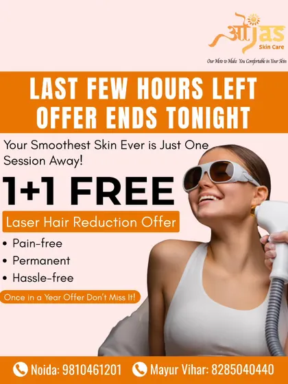 To make starting your journey to smoother skin easier, I offer special promotions from time to time. This 1+1 Free offer is a great opportunity to experience the benefits of our pain-free, permanent hair reduction treatment.