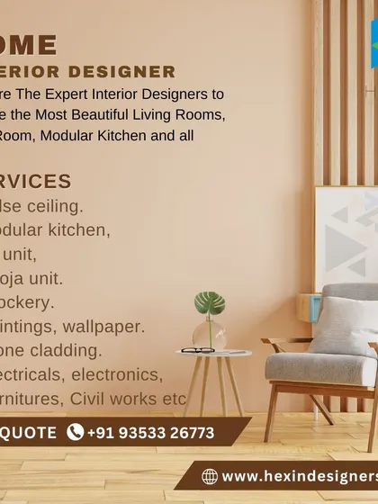 As expert home interior designers, we create beautiful and functional living rooms, bedrooms, and modular kitchens. Our services include everything from false ceilings and pooja units to furniture and electricals.