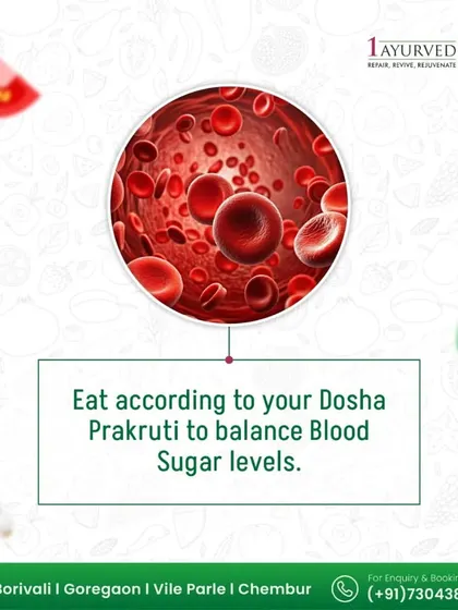 Understanding your unique 'Dosha Prakruti' or body constitution is the first step. We tailor your diet to your specific dosha, which is the most effective way to balance blood sugar levels and address the root cause of metabolic imbalances.