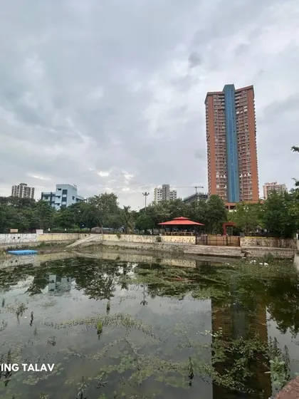 A photo of the existing Ganesh Talav before our rejuvenation project, showing the underutilized potential of this vital public water body in Mumbai.