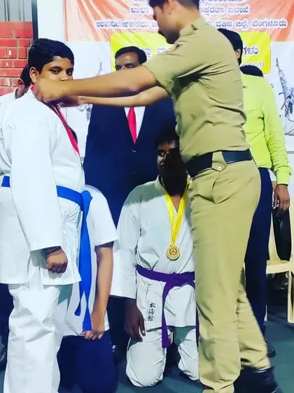 A moment of pride as one of my students receives his medal at a tournament. This is the result of countless hours of practice and discipline.