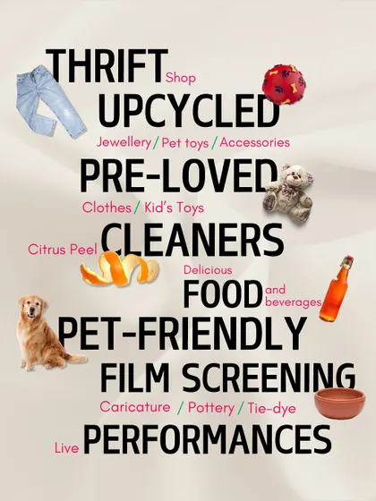 At The Re Market, you can thrift unique clothing, find upcycled jewelry and pet toys, and shop for eco-friendly cleaners. It's a complete experience with pet-friendly zones, film screenings, and live performances.