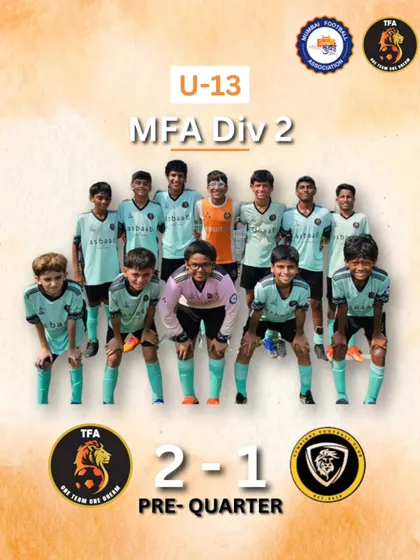 Our U13 team advances to the MFA YPL Quarterfinals with a 2-1 pre-quarter final win.