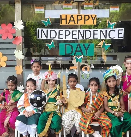 Students dressed as historical figures like Rani Lakshmibai for the fancy dress competition, making the Independence Day celebration both educational and memorable.