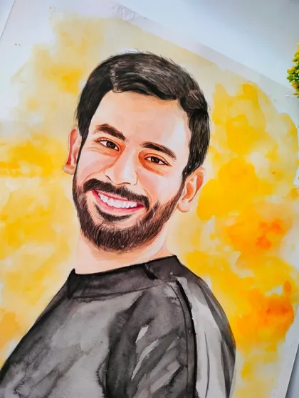 A custom watercolor portrait I created for a client. I love bringing smiles to people's faces with my art.