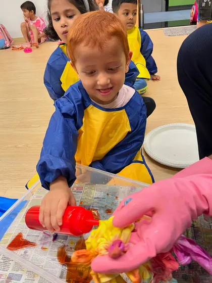 Each activity, from making Bhel Puri and toast to plucking methi leaves and exploring what floats, is a lesson in itself. These practical life and sensorial activities are central to the Montessori method, helping children develop fine motor skills, concentration, and a deep understanding of the world through their own actions.