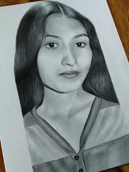 A simple and elegant portrait of a young woman. I can create a beautiful, minimalist sketch from your photo.