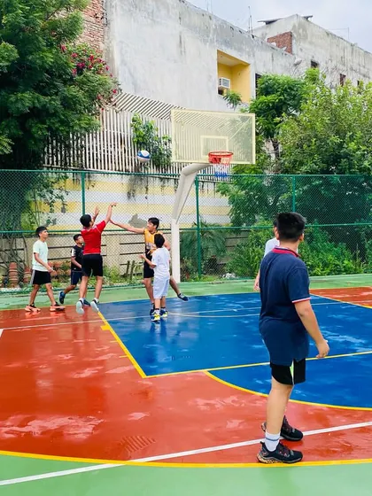 A shot attempt near the basket during our rainy day session.