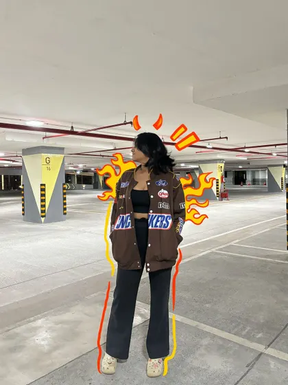 Feeling fiery in this jacket. I added some flame doodles to match the vibe.