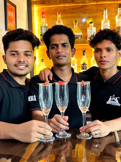 Students at our Bangalore branch after a cocktail making class, proudly showing off their creations.