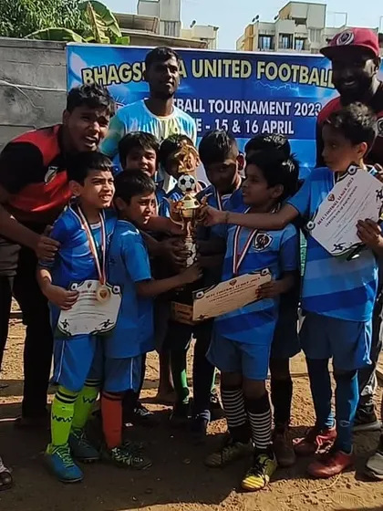 The victorious Under 9 team from a weekend tournament. We ensure all our age groups get opportunities to compete and succeed.