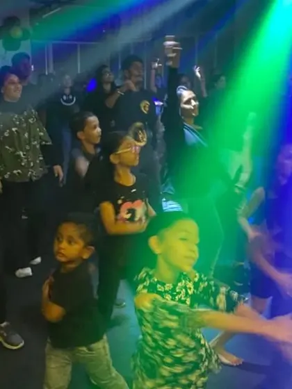 The kids' section of the dance floor during a studio party. We make sure our youngest dancers have a great time.
