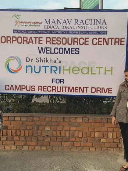A fond memory from a campus recruitment drive at Manav Rachna Educational Institutions. This was a significant milestone that helped launch my career in nutrition.