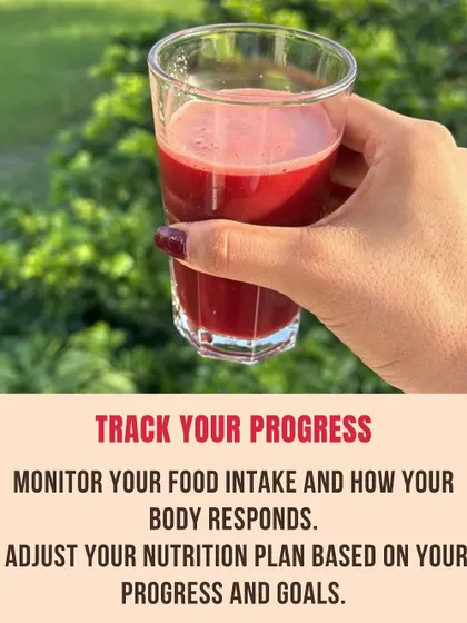 Track your progress by monitoring your food intake. This ABC juice is a great way to get in your vitamins.