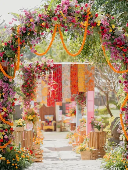 These images and videos showcase the rich variety of details, floral arrangements, and decor elements that bring our vibrant Haldi and Mehendi celebrations to life.