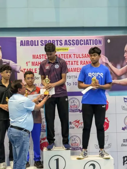 Parth Magar on the podium after being crowned the U-17 Boys Champion at the state ranking tournament. A powerful performance from a rising star.