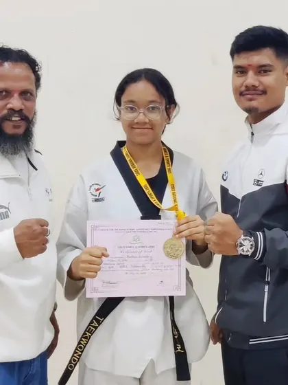 Celebrating our student Deethya Srikanth S, who bagged a Gold Medal in the U17 Girls category at the CISCE Regional Taekwondo Championship and qualified for the Nationals.