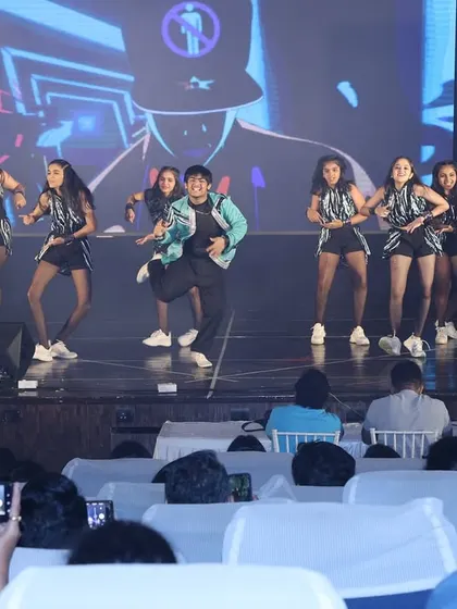 The Bollyhop crew performing for the audience at Tarulya. You can see the crowd capturing the moment on their phones.