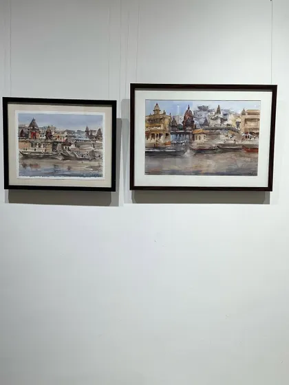 My Varanasi series paintings exhibited at another show at the Russian Centre. It was a wonderful experience to exhibit with both Russian and Indian artists.