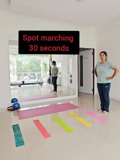 Spot marching is a great exercise to improve coordination and walking patterns in individuals with Parkinson's disease.