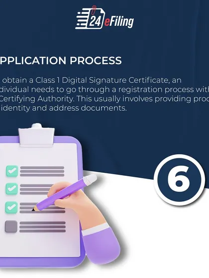 To get a Class 1 DSC, you need to complete a registration process with a Certifying Authority. This involves providing proof of identity and address documents for verification. We can manage this entire process for you.