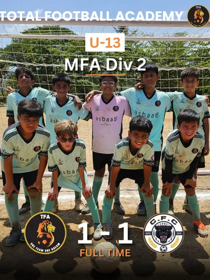 A hard-fought 1-1 draw for our U13 team against Chetan FC in MFA Div 2.