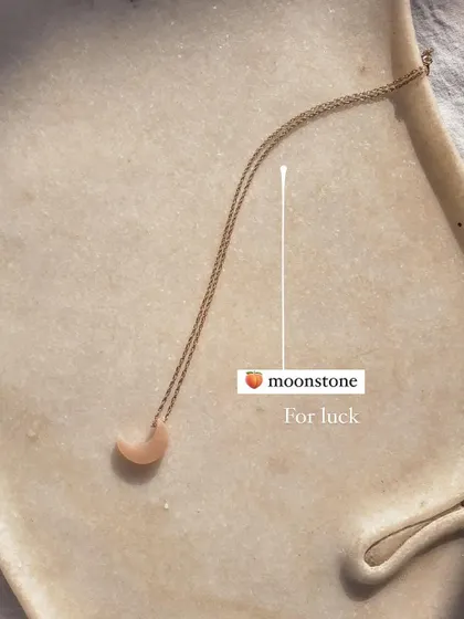 My Luna Moon pendants come in various stones. The Peach Moonstone version is for emotional stability and new beginnings.