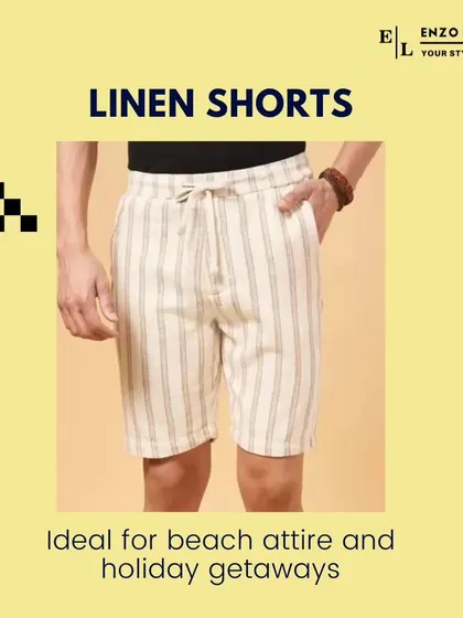 Planning a beach holiday or a tropical getaway? Linen shorts are a must. Their lightweight and breathable fabric will keep you cool while looking effortlessly stylish.