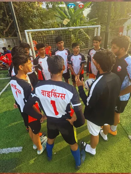 This is the war room. I'm giving the squad a tactical breakdown before a match. We don't just play hard, we play smart, focusing on formations and quick decision making.