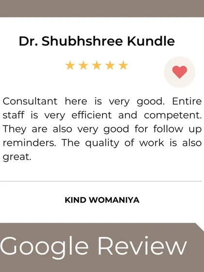 Dr. Shubhshree's review highlights our great consultant, efficient staff, and quality of work. We pride ourselves on being competent and providing excellent follow up care.