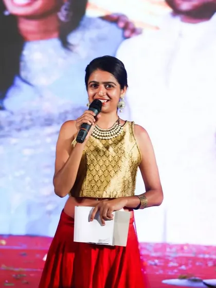 On stage at a Kannada Sangeet ceremony. Sangeet events are special to me because they are all about celebrating the union of two souls through music and dance. I feel blessed to be a part of these joyous rituals.