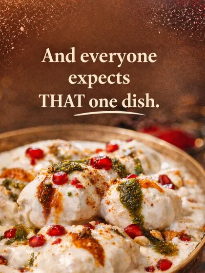For any festive gathering, Dahi Vada is that one dish everyone expects. Ours are soft, fluffy lentil dumplings soaked in creamy yogurt and topped with sweet and spicy chutneys.
