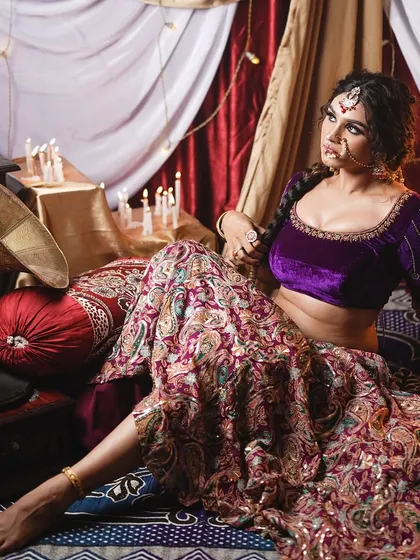 This full-body shot captures the entire mood and setup of our creative shoot.