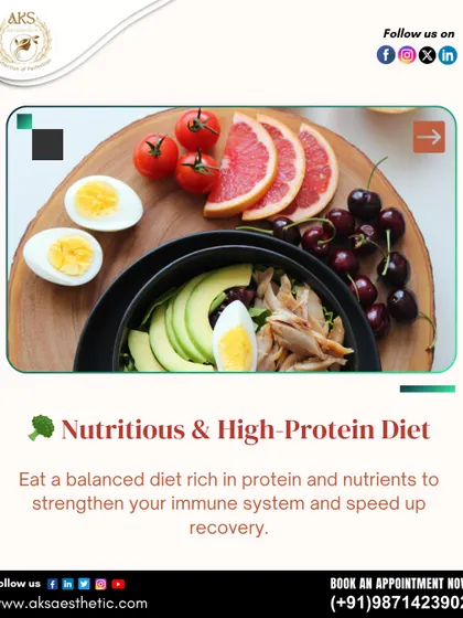 What you eat matters. I advise my patients to follow a nutritious, high-protein diet before surgery to strengthen the immune system and prepare the body for a faster recovery.