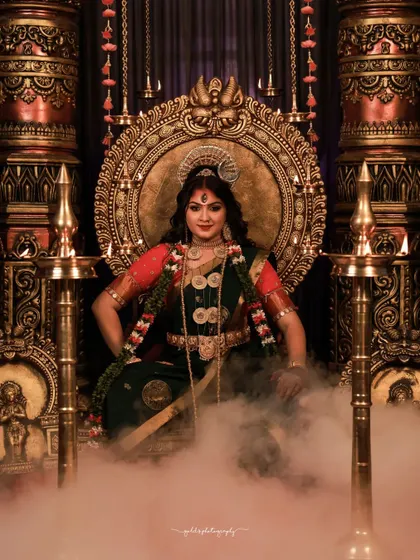 A series from my "Eyes of Divine" project, portraying Goddess Durga. I used elaborate sets, dramatic lighting with smoke and fire, and authentic styling to capture the power and grace of the deity. This video shows the final result after the on-set efforts.