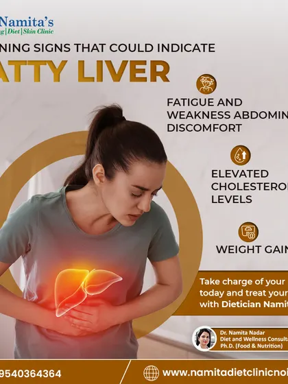 Fatty liver can show up as fatigue, abdominal discomfort, and weight gain. It's a warning sign from your body. Taking charge of your health with a balanced diet is the first step to treating it and regaining your vitality.