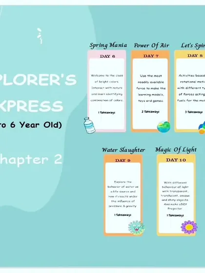Chapter 2 of our "Explorer's Express" workshop, featuring activities about colors, air, motion, and light.