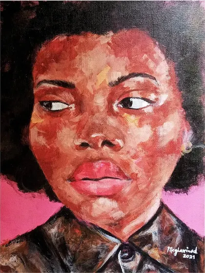 I find that using loose, abstract brushstrokes helps calm my mind. This acrylic on canvas is a result of that process, where I focused on building form and emotion through visible, textured strokes.