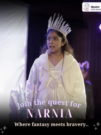 From a simple idea to a full stage production, we take children on a complete creative journey. Here, a young actor embodies the White Witch in our adaptation of "The Chronicles of Narnia," a testament to the ambitious productions our 7-15 year olds create.
