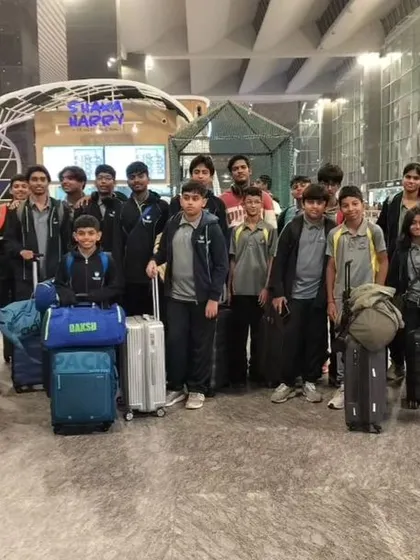 The full contingent of players and coaches ready to travel for the national tournament. These trips build teamwork and create lasting memories.
