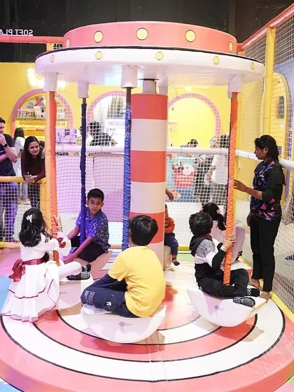 The soft play zone is always buzzing with happy kids. The carousel is a safe and delightful attraction for toddlers and young children.