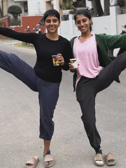 A playful moment with one of my teachers. We laugh, we share, we grow. Learning to float with life's waves instead of fighting them.