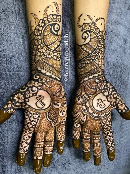 This design was for my niece, who shares my love for BTS. We incorporated her and her partner's initials within a classic peacock and floral pattern.